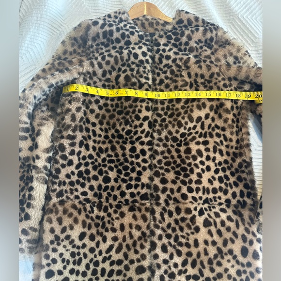 Loeffler Randall Long Cheetah Shearling Coat Small - Picture 10 of 11